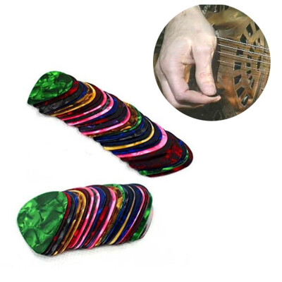 

10pcs многоцветные 0.71mm толстых целлулоид акустических электрогитары. plectrums