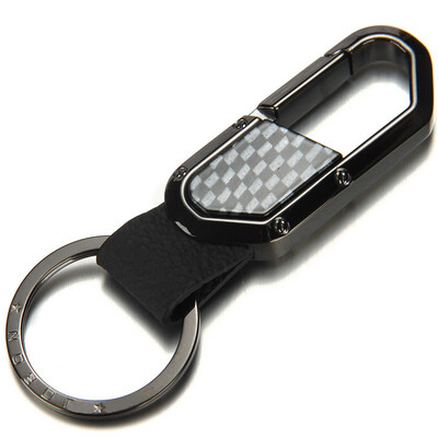 

Jingdong Supermarket] JOBON Zhongyin key chain ring car key chain chain embedded carbon fiber waist hanging JP-106B black nickel