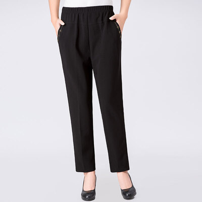 

Yu Zhaolin middle-aged spring&autumn trousers mother loaded casual pants womens pants 35-50 years old YWKX187404 black XXXXL