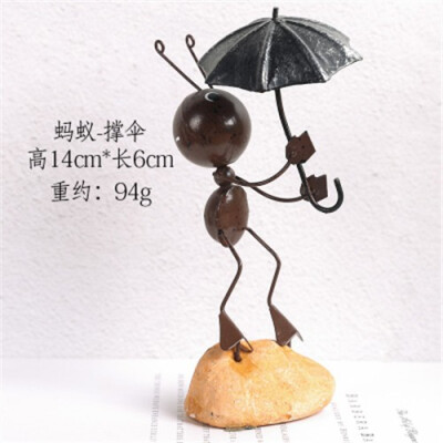 

Creative cute iron ant small furnishings home miniature garden accessories living room bookcase home decoration animal crafts