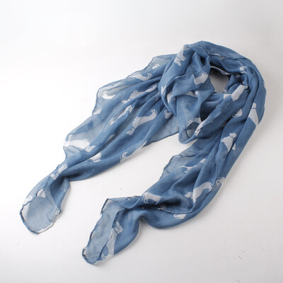 

Guttavalli New Fashion Dogs Print Длинные платки Летние осенние вискозы Мягкие животные Шарф Skinny Vintage Small Dog Wraps