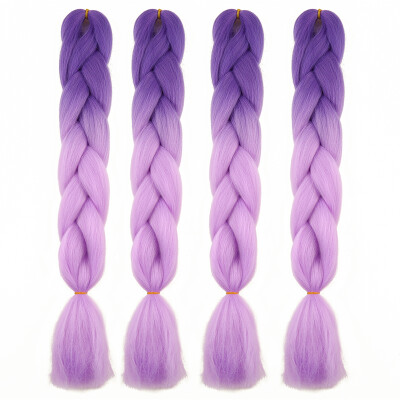 

63 Colors 4 piecelot Synthetic 2T3T4T High Temperature Fiber Ombre Braiding Hair 24 inch Jumbo Braids Hair Extensions