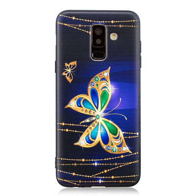 

Samsung Galaxy A6 Plus 2018 Case Embossed Soft TPU Shockproof Print Protective Cover