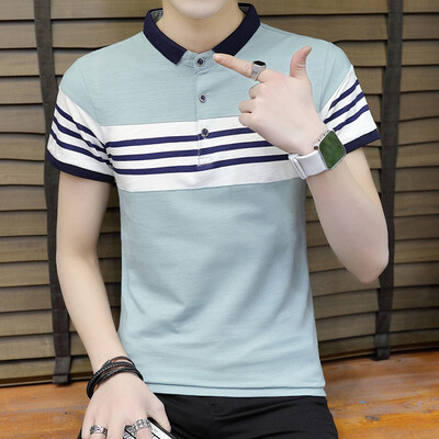 

DaMaiZhang Brand Clothing New Men Polo Shirt Business Casual Stripe male Fashion shirt Short Sleeve Breathable Tshirt High Quality