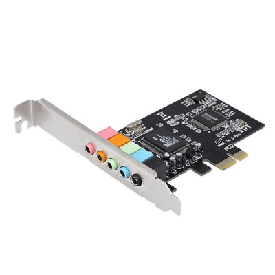 

PCI-E Express Card 51 Sound 5 Port Sound Card Stereo Surround Sound Card for Desktop Black