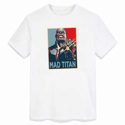 

Vintage T-shirt Man Infinity War Superhero Thanos Pattern Cool Tees 100 Cotton O Neck White Clothing 2018 Diy Customizatn