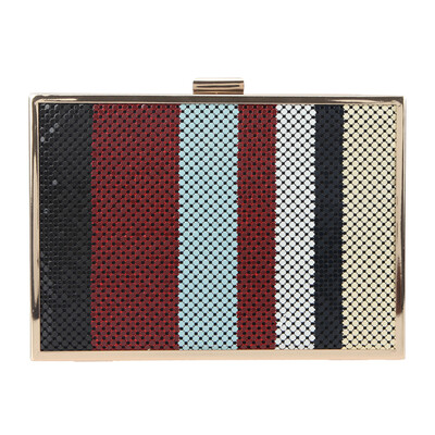 

Fawziya Aluminum Clutch Bag Color Block Stripe Purses And Handbags