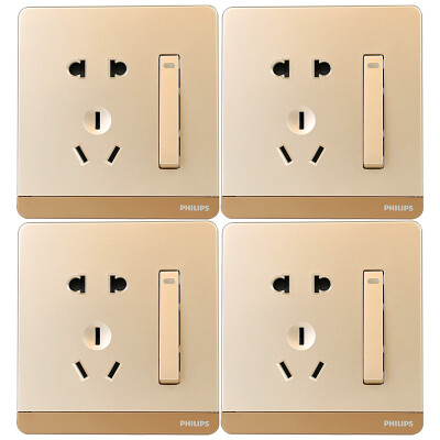 

Philips PHILIPS switch socket fly series 10A five-hole socket with switch champagne 14 only installed