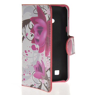 

MOONCASE Flower style Leather Side Flip Wallet Card Slot Stand Pouch чехол для LG L50