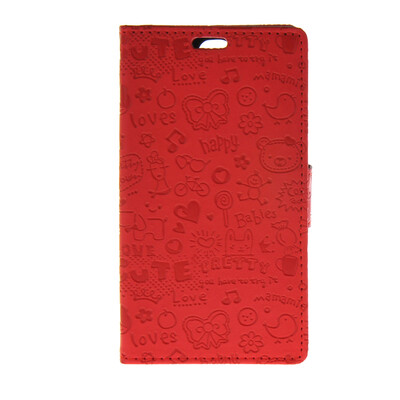

MOONCASE Cute Little Witch Leather Side Flip Wallet Card Holder Stand Pouch ЧЕХОЛ ДЛЯ LG AKA Red