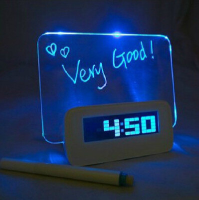 

LED Fluorescent Message Board Digital Alarm Clock WITH BLUE BACKLIGHT