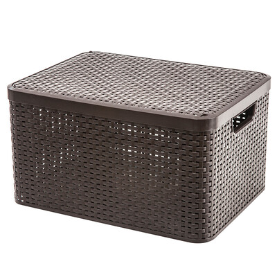

JEKO&JEKO plastic fashion sundries storage basket storage box 1 Pack storage box storage box storage box clothes toy rattan storage basket brown SWB-5373