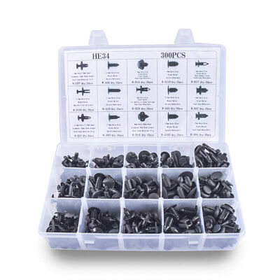 

CNIKESIN HE34 300PCS Universal Mixed Car Fastener Auto Roof Fender Bumper Nylon Rivets Retainer Clips