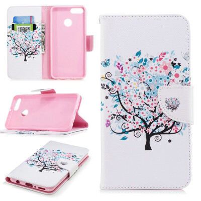 

BEFOSPEY Painting PU LeatherSoft TPU Card Slot Stand Wallet Case For Huawei Y92018593