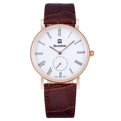 

BESTDON BD98104G Mens Fashionable Waterproof Quartz Wrist WatchGoldBrownWhite