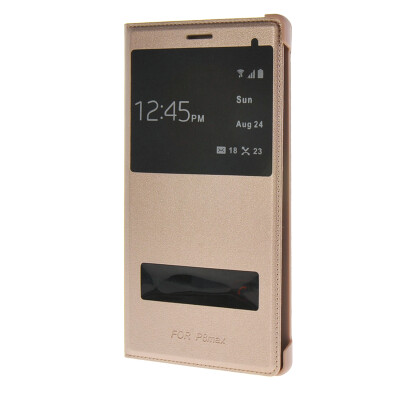 

MOONCASE тонкий кожаный флип сторона Кронштейн Окно чехол для Huawei Ascend P8 Max Золото