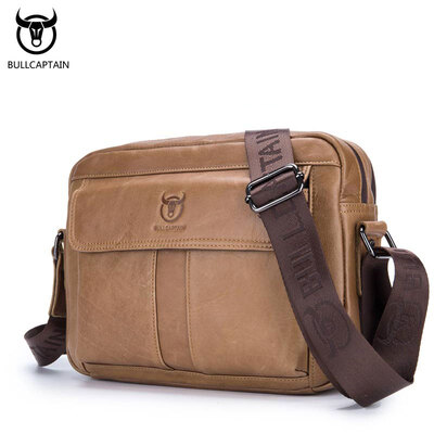 

BULLCAPTAIN Mens Briefcase Leather Genuine Leather Men Bag Men Shoulder Bags Mens Crossbody Bag Brand Crossbody bag