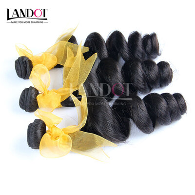 

8A Malaysian Loose Wave Virgin Hair 100 Unprocessed Human Hair Weave 3 Bundles Loose Wavy Curly Remy Hair Extension Natural Black
