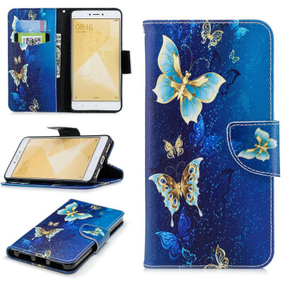 

BEFOSPEY Painting PU LeatherSoft TPU Card Slot Stand Wallet Case For Xiaomi Redmi Note 4 4X 55"2017