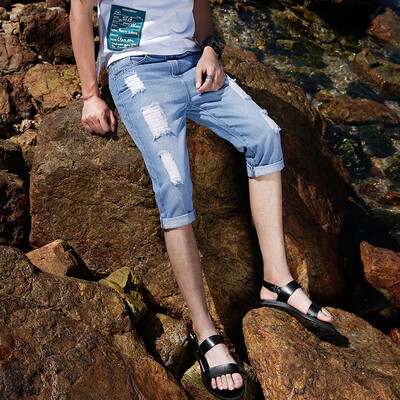 

Damaizhang Brand Summer Fashion Jeans Mens Cargo Jeans High Quality Mens Short Pants