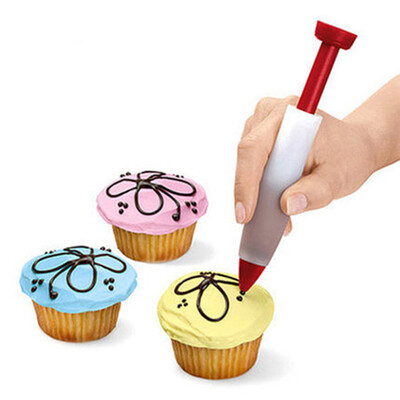 

Silicone cake decorating pen Cookie Pastry Icing squeeze Decorating Syringe Cream Chocolate Plate tool kitchen accessories