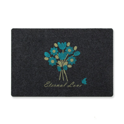 

Jingdong supermarket] rich home (FOOJO) non-slip mats mats can be washed into the door pad 40 * 60cm black blue flowers