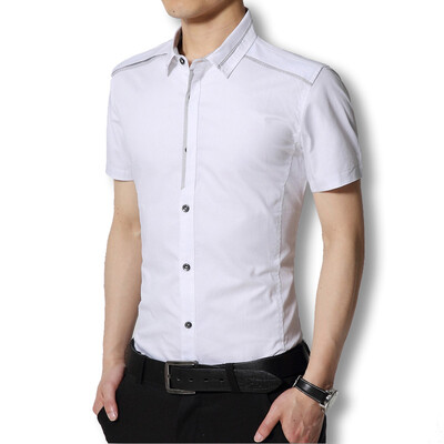 

New Arrivals Men Shirts 2016 Fashion Men Dress Casual Men Shirts Short Sleeves Mens Spring Summer Shirts Slim Fit Free Shipping