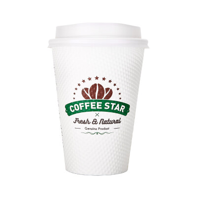 

OTOR 240ml380ml Disposable Paper Cup with Cover for Hot Drink Milk Tea Coffee Thickend Corrugated Double-Paper Cup 500pcs