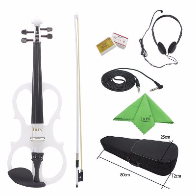 

44 Wood Maple Electric Violin Fiddle Stringed Instrument with Ebony Fittings Cable Headphone Case for Music Lovers Beginners Dura