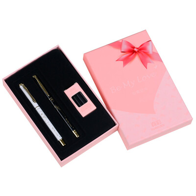 

TRUECOLOR pen ink pen F tip dark metal pen gift pen black&white gift box calligraphy calligraphy with 8 ink bags 2 box EFP1291