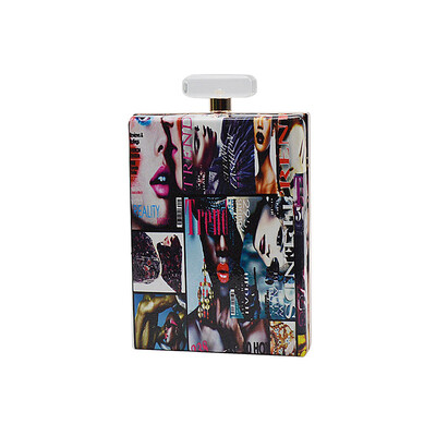 

Fashion women handbag creative magazine clutch bag ladies evening bag luxury brand perfume bag lips clutch bag