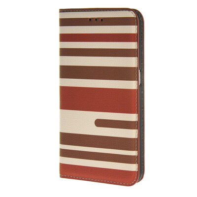 

MOONCASE Case for Samsung Galaxy S6 Stripe spell color Flip Wallet Card Slot Stand Pouch Leather Cover