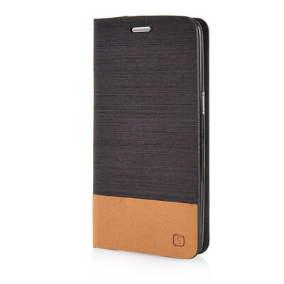 

MOONCASE Canvas Design Leather Side Flip Pouch Stand Shell Back ЧЕХОЛ ДЛЯ Samsung Galaxy Grand Prime G5308W Coffee