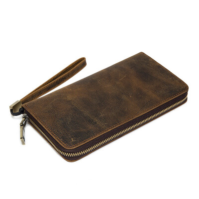 

Leather wallet mens wallet mens genuine leather purse retro long clutch bag high quality men bag