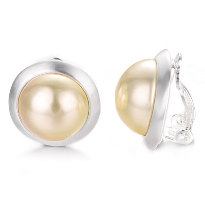 

Yoursfs Pearl Clip on Earrrings for Women Round Simulated Pearl Wedding Party Fashion Jewelry