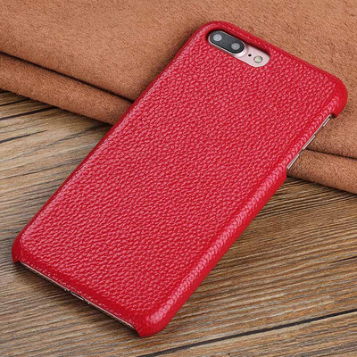 

Genuine Leather Phone Case For iPhone 7 8 Plus Case Litchi Texture Back Cover For X 6 6S Plus Case