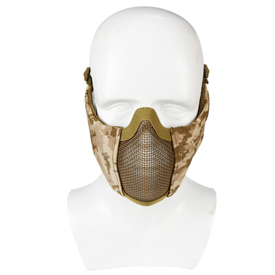 

Tactifans Tactical Foldable Mesh Mask With Ear Protection for Airsoft Paintball Adjustable Elastic Belt Strap Hunting Helmet