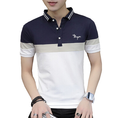 

New Brand Polos Mens Business Fashion POLO Shirts Cotton Short Sleeve Stripe Tshirt Casual Stand Collar Male Shirt