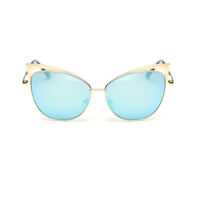 

FEIZATMTA 2018 Новые женщины Cat Eye Солнцезащитные очки Женские Vintage oculos Зеркало Солнцезащитные очки Металлические Светоотражающие плоские объективы Gradient Fashion