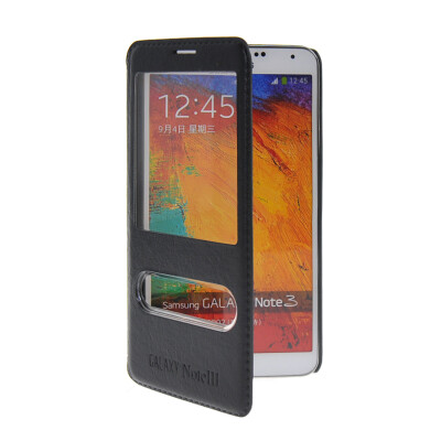 

MOONCASE View Window Leather Side Flip Pouch Stand Shell Back ЧЕХОЛ ДЛЯ Samsung Galaxy Note 3 N9000 Blue