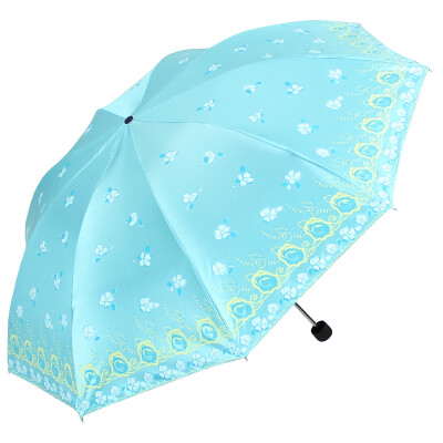 

Jingdong supermarket] umbrella umbrella UPF50 + increase the reinforcement of the heart full of love color blue plastic three fold business sunny umbrella umbrella beige beige 33322E