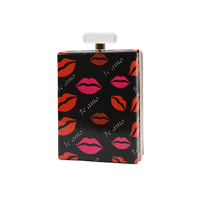 

Fashion women handbag creative magazine clutch bag ladies evening bag luxury brand perfume bag lips clutch bag