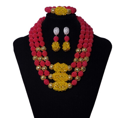 

New Wedding African Jewelry Sets For Women Fashion Nigerian Bridal Coral Jewelry Turkish Wedding Crystal Jewelry Set Free Shipping