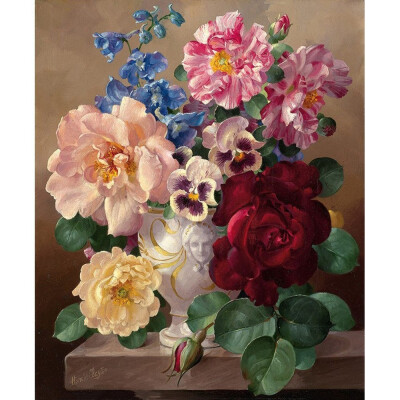 

Beautiful Flowers Oil Painting Diy Oil Painting Paint by Numbers on Canvas - Chinese Peony