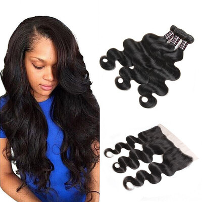 

Ishow Human Hair 3 Bundles 7A Peruvian Body Wave Closure With Baby Hair Ear To Ear Lace Frontal Closure With Bundles