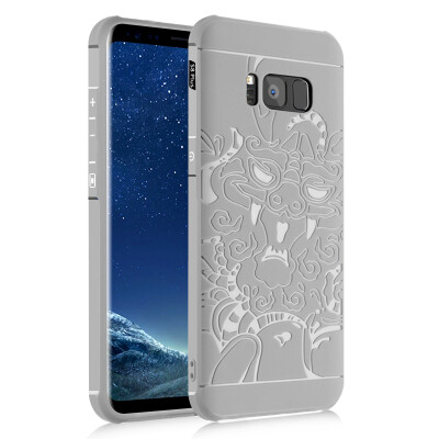 

Goowiiz Phone Case For Samsung Galaxy S8S8 Plus Carved Dragon Thin Matte soft Silicone Prevent falling