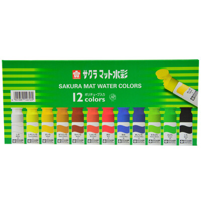 

Sakura Sakura 12 цвет акварель краска костюм MW12PE 12ml / ветка прозрачный акварель краска профессиональная роспись зеленый коробка [Япония]