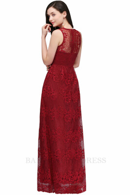 

Robe de Soiree Longue Cheap Lace Navy Blue Burgundy Evening Dress Long 2018 Real Image Long Evening Gowns Formal Dress Women