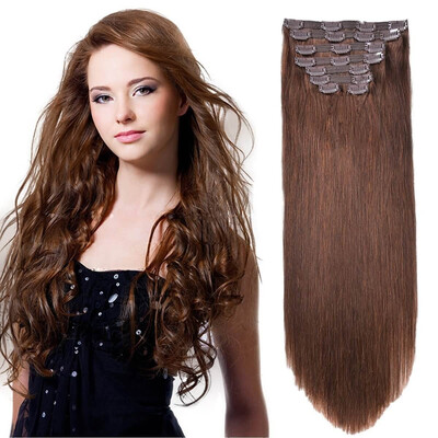 

Bhf Hair 9A Grade Double Drawn Clip In Hair Weave Silky Straight Remy Human Hair Extensions 10PcsLot 160 1B 2