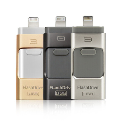 

USB Flash Drive for iPhone iPad - Pen Drive with USB Micro USB&Lightning3 in 1 Connector Drive U Disk External Memory Stick